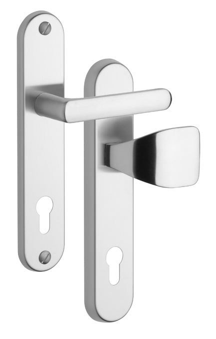 Kování bezpečnostní 802/O EXCLUSIVE klika/madlo 90 mm vložka chrom nerez 0100 (R 8029OMOC) - Kliky, okenní a dveřní kování, panty Kování dveřní Kování dveřní bezpečnostní